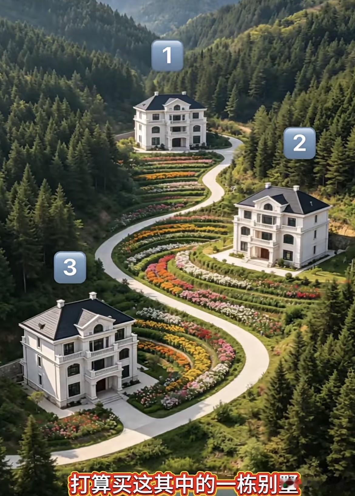 打算买这其中的一栋别墅🏠大家觉得哪一栋更合适呢⁉️