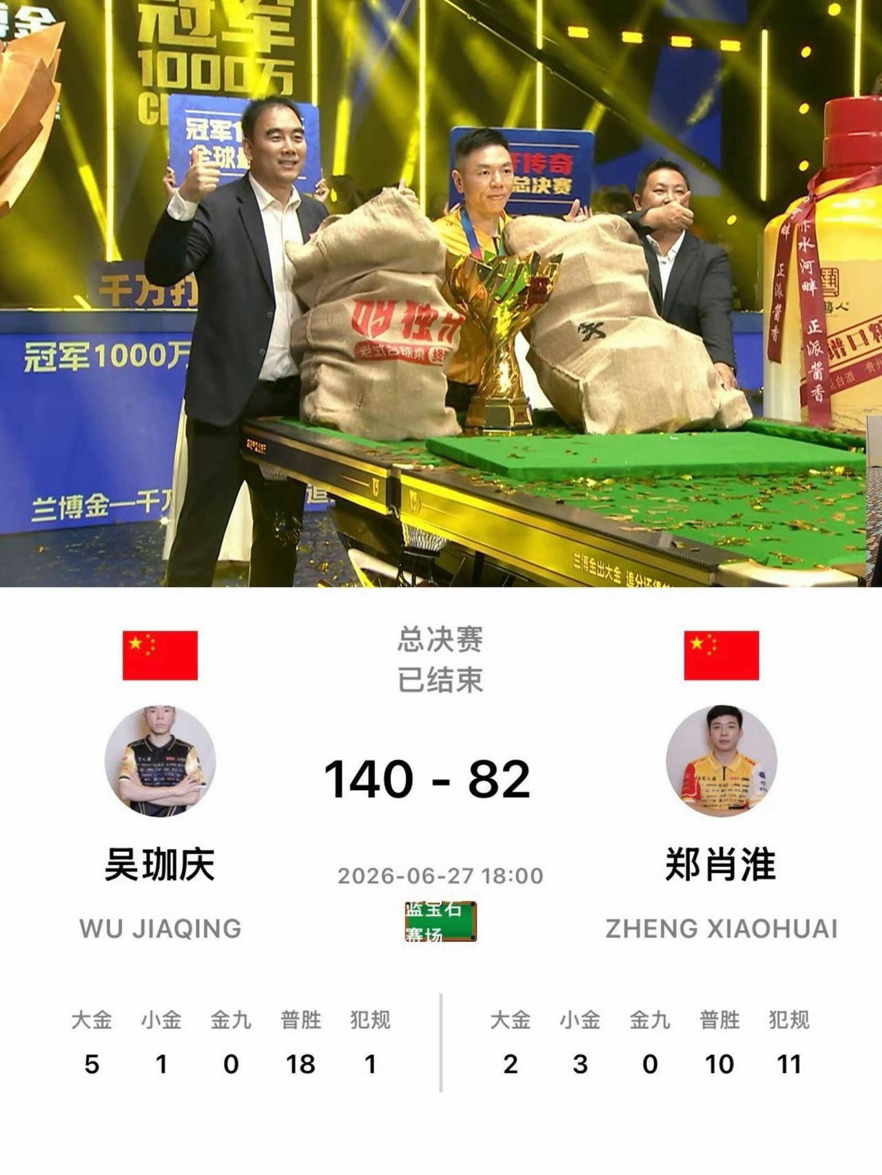 史上首位1000万台球先生—吴珈庆1989年2月9日出生于中国台湾，现年37岁。