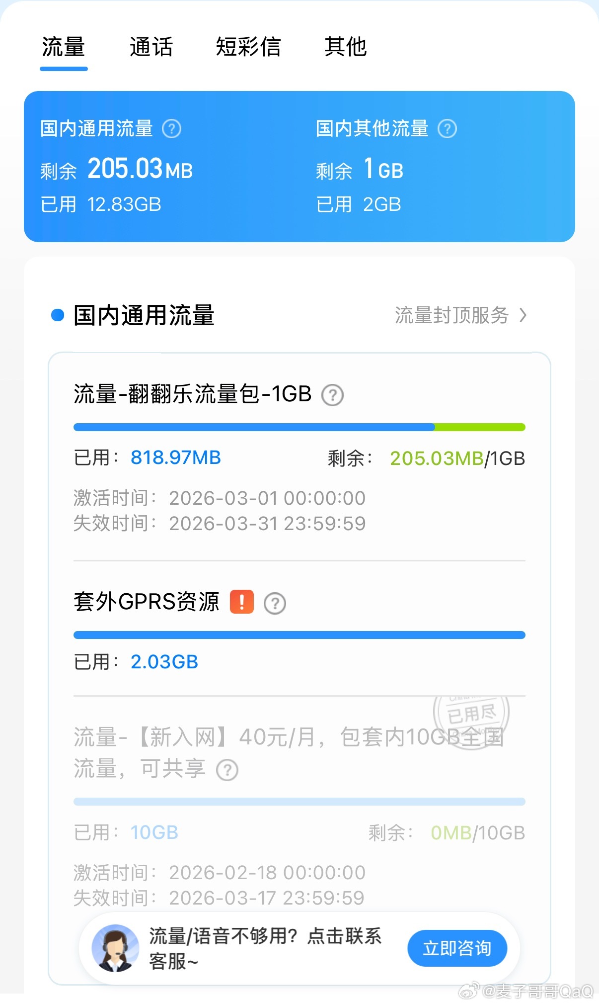 建议禁止流量月底清零这个我太有发言权了！48块钱的套餐10G流量300分钟通话…