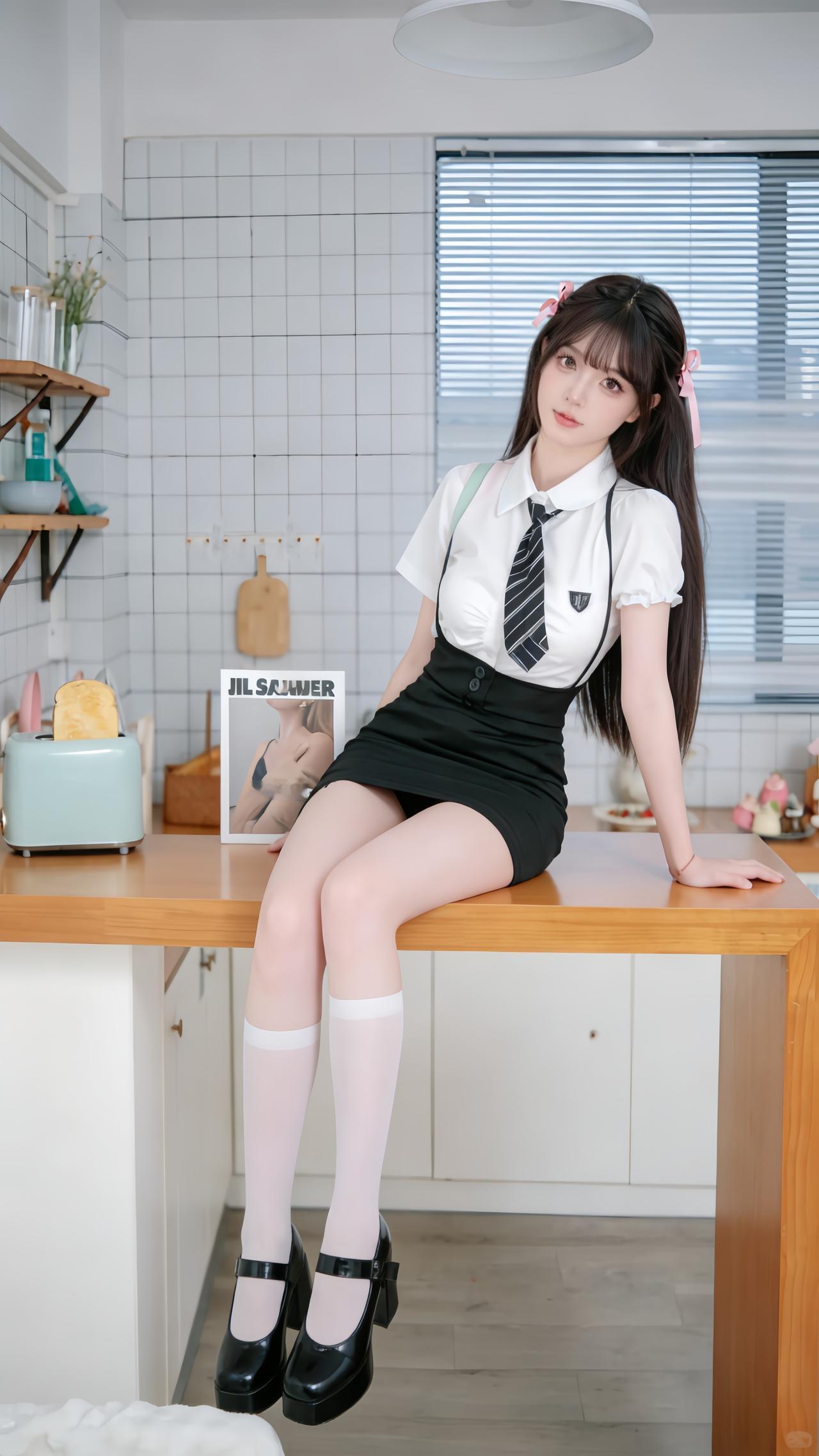 穿搭风格:甜欲学院风少女的穿搭是甜欲学院风，将清纯制服感与柔媚气质巧妙融合