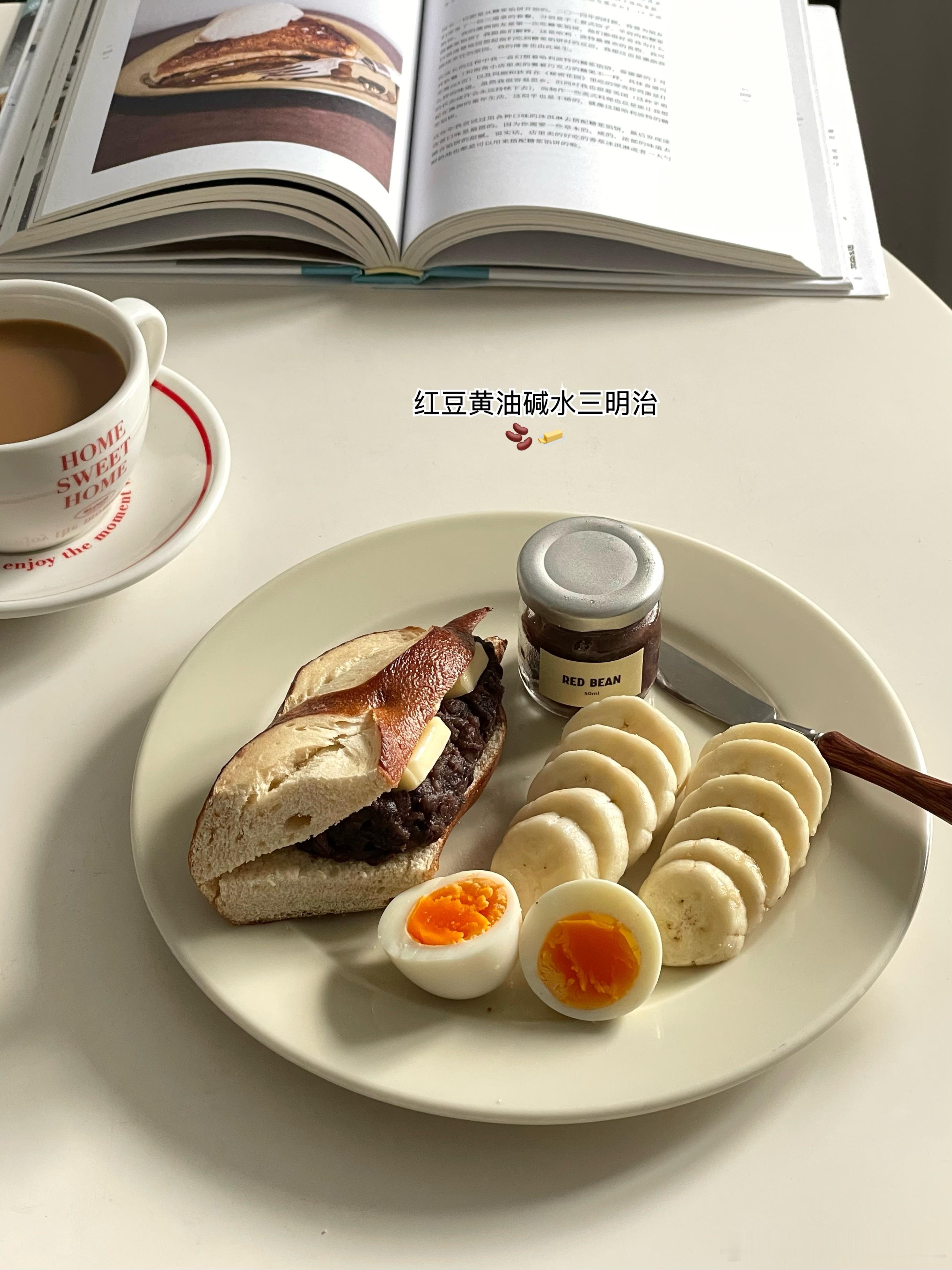 最近的早餐🫘🍌🥯🍵🍓大家早安～假期都过得怎么样啦[红脸笑]​​​