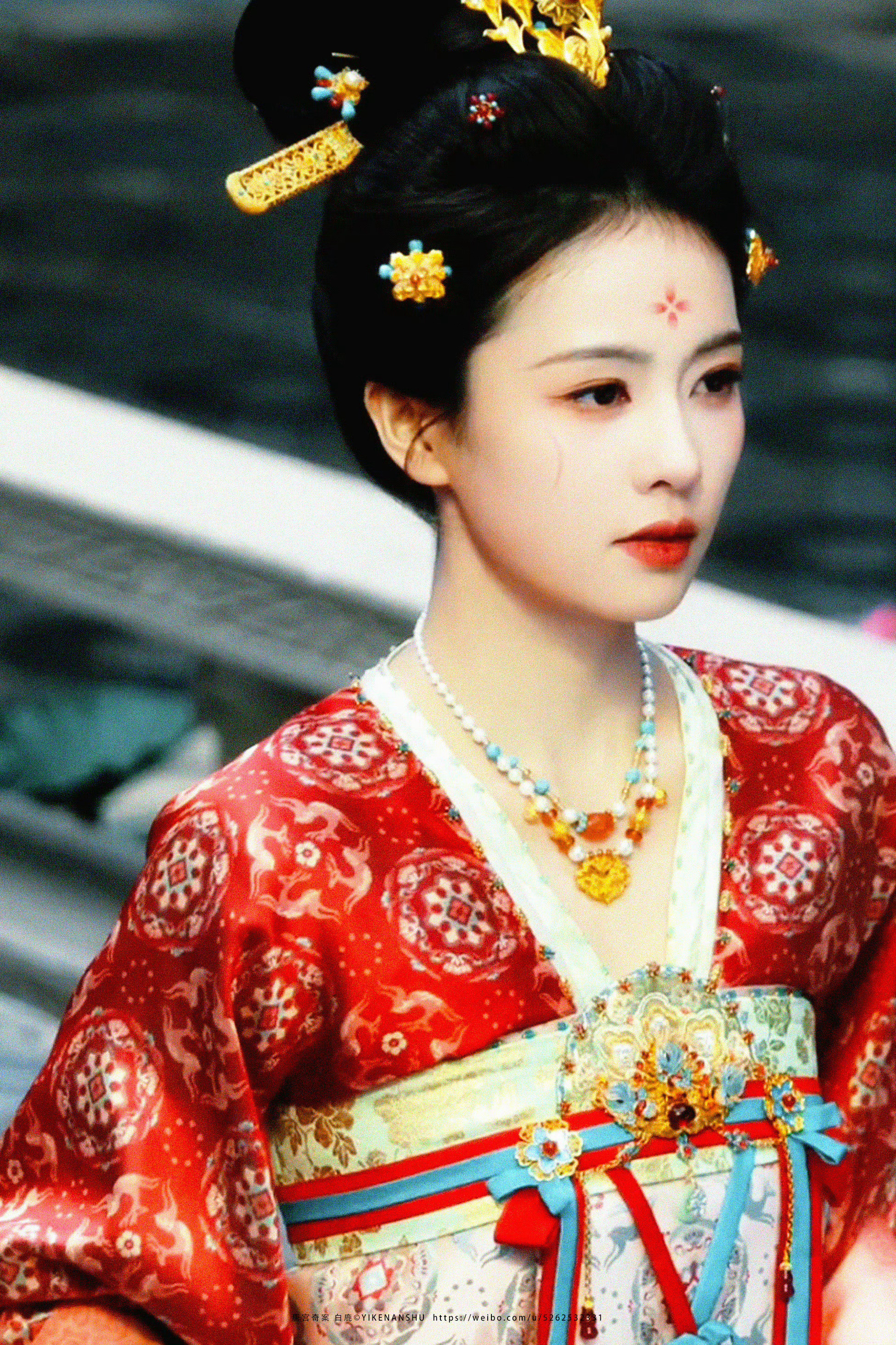 前瞻佩仪待修之必修美丽造型3️⃣白鹿《唐宫奇案》李佩仪☽红衣+花钿+面靥妆