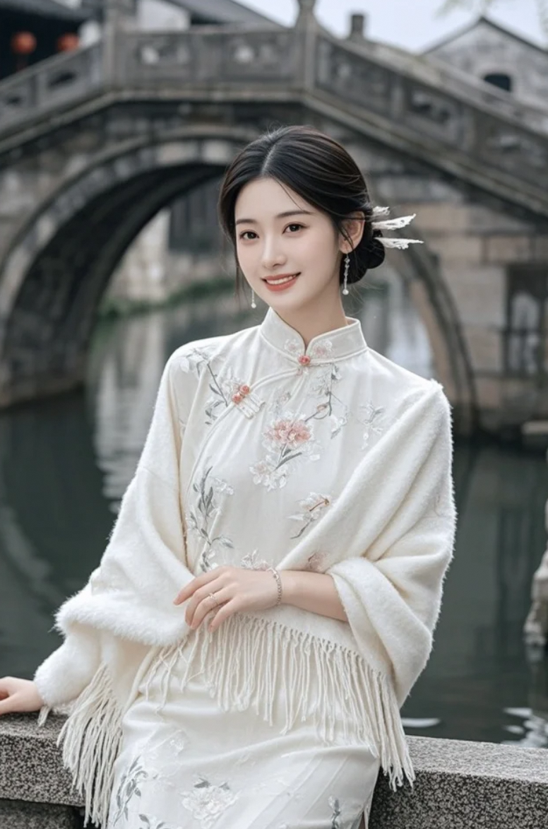 古桥流水旁，邂逅一段美好