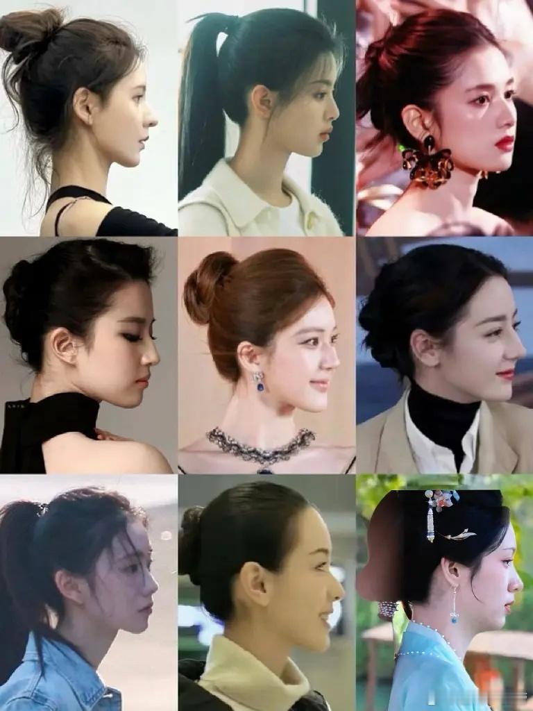 女明星的侧脸合集。周也的嘴巴是不是有点奇怪？