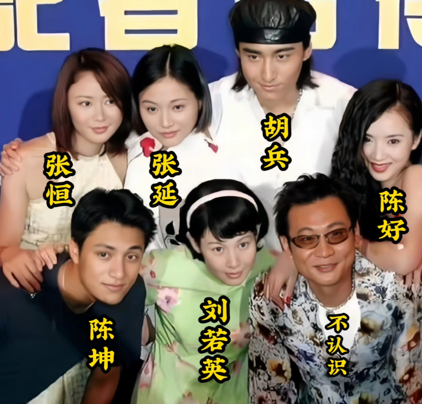 粉红女郎，陈坤，刘若英，张延，张恒，胡兵，陈好，魏佳凝，等在一起，合影留念，美好