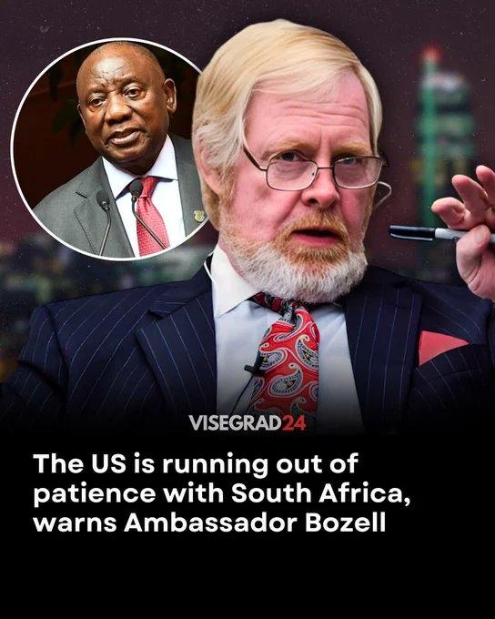 美国驻南非大使布伦特·博泽尔警告称，美国对南非政府的耐心正在耗尽。他表示，约一年