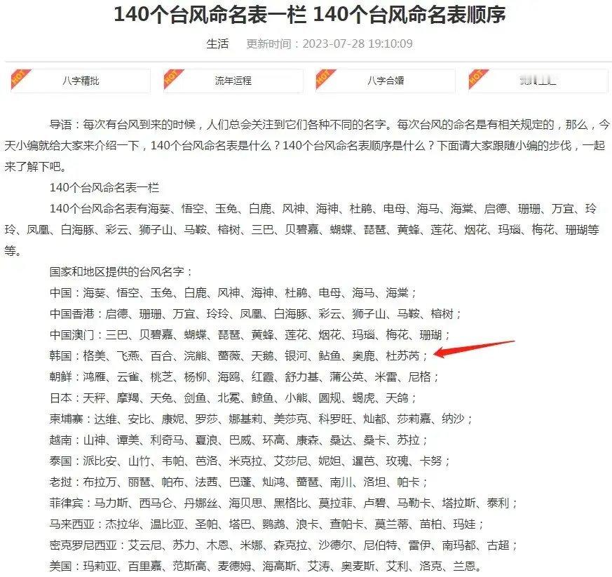 台风命名