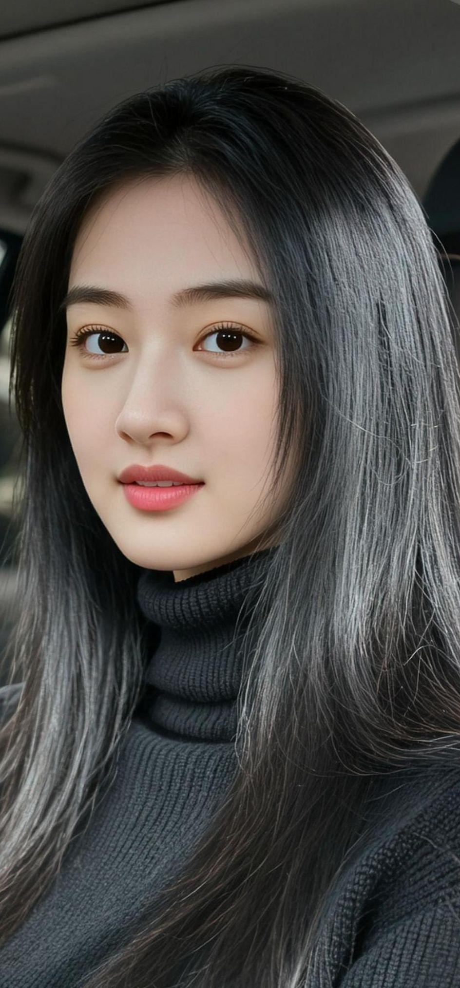 AI黑发女神的风采高颜值美女