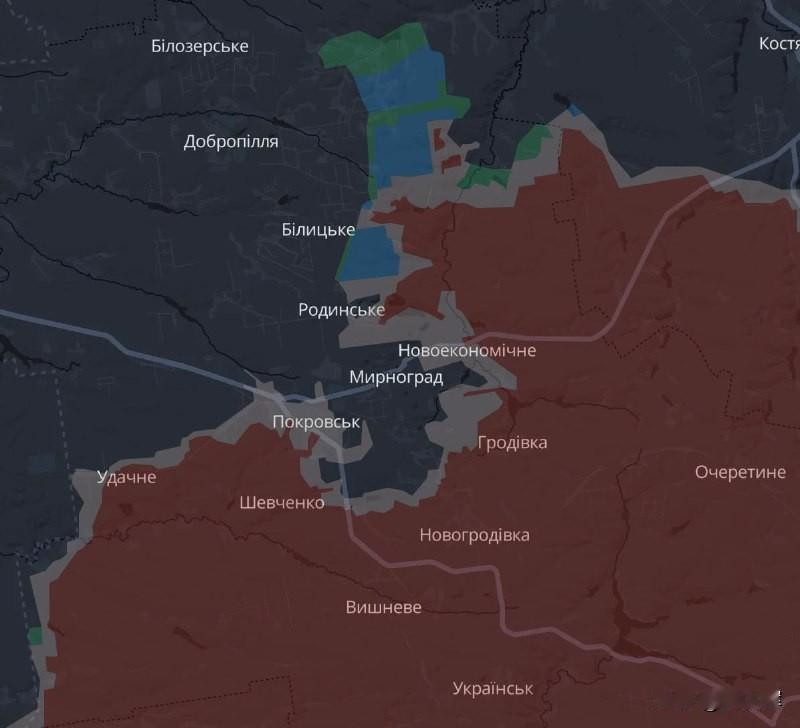 【乌军指挥官：DeepState地图上波克罗夫斯克所有灰区，都该涂成红色了。俄