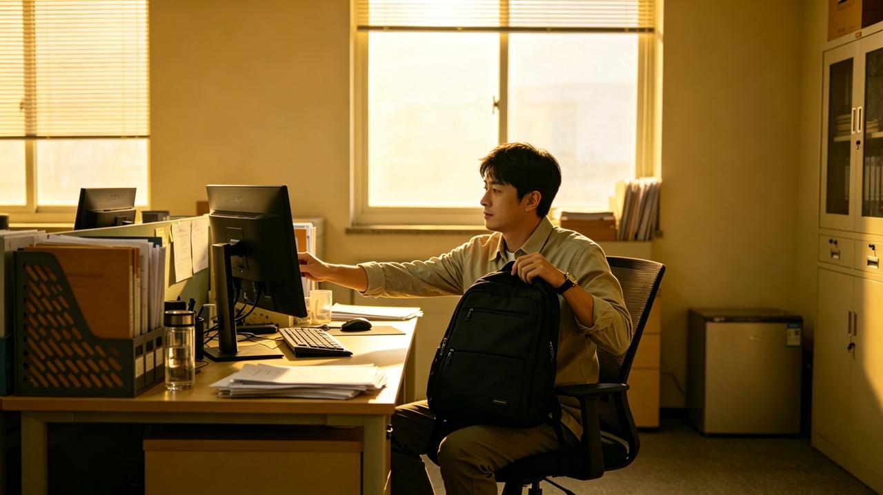 小周每天下午五点，准时关电脑、拿包、下班。雷打不动。领导看他不爽，在会上批评：