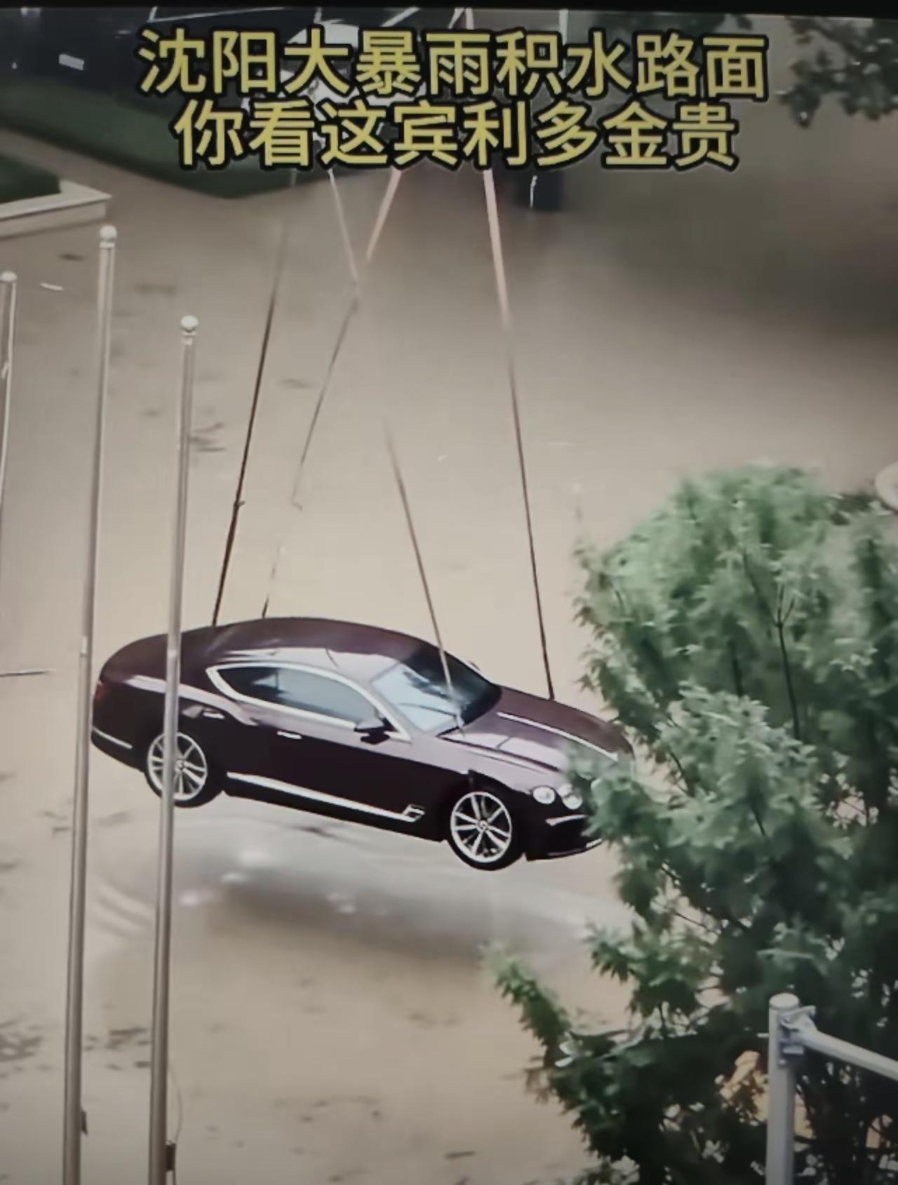台风来临前沈阳这位宾利车主的操作，一开始还被网友疯狂调侃太过夸张，暴雨过后大家才