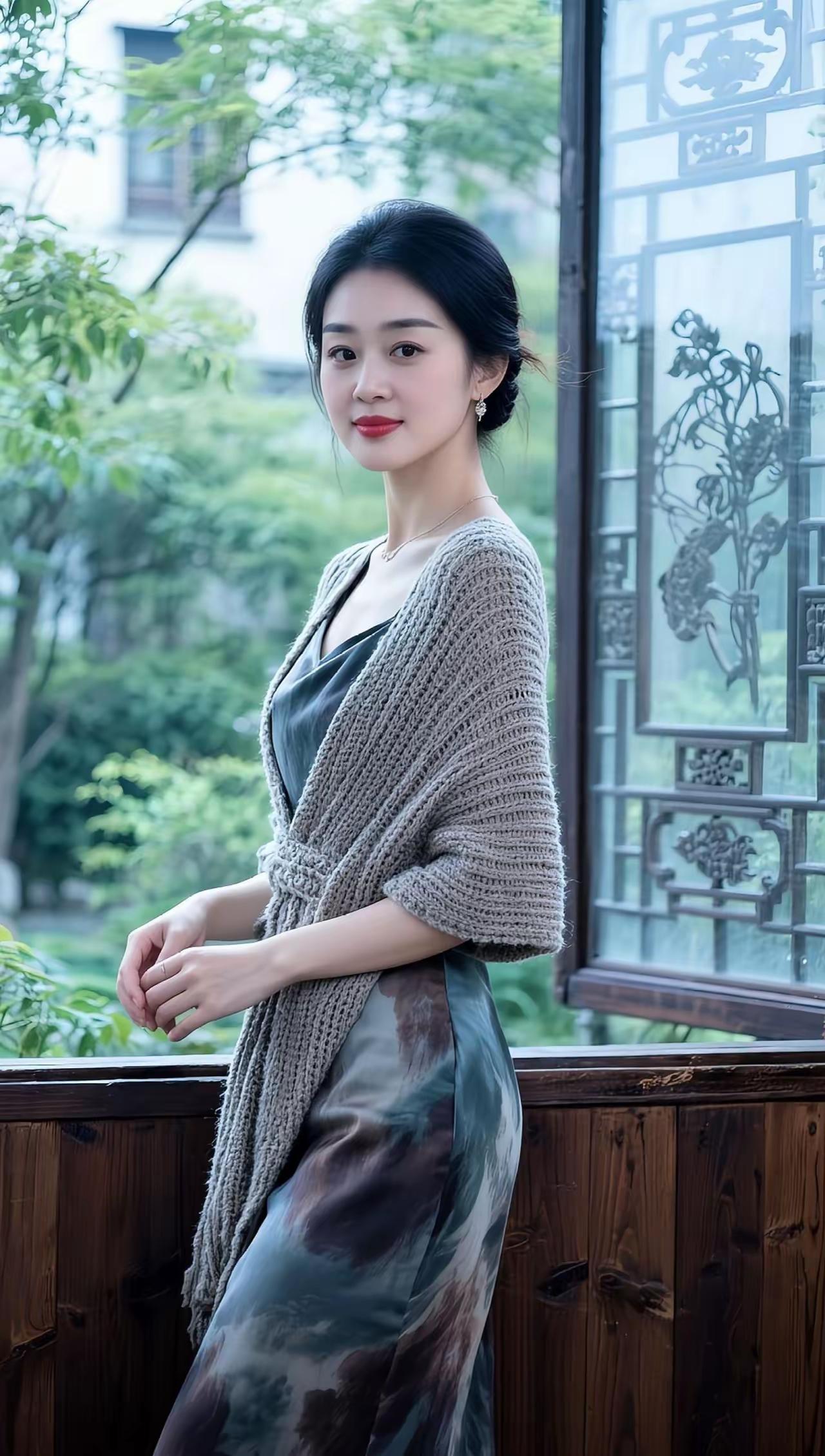 优雅气质，自然妆容，复古风情，韵味十足。