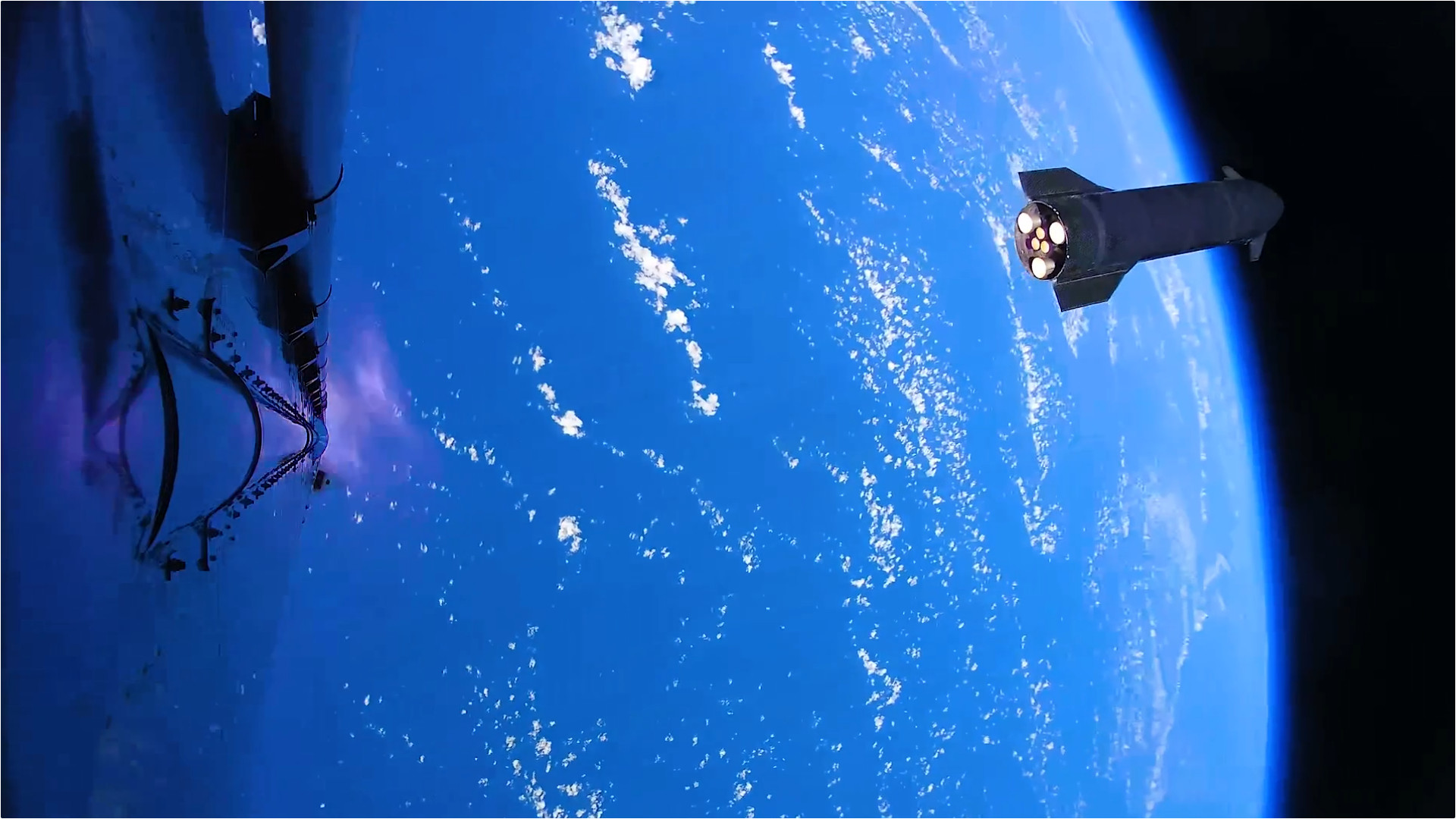 箭遥视角下13飞星舰一二级同框