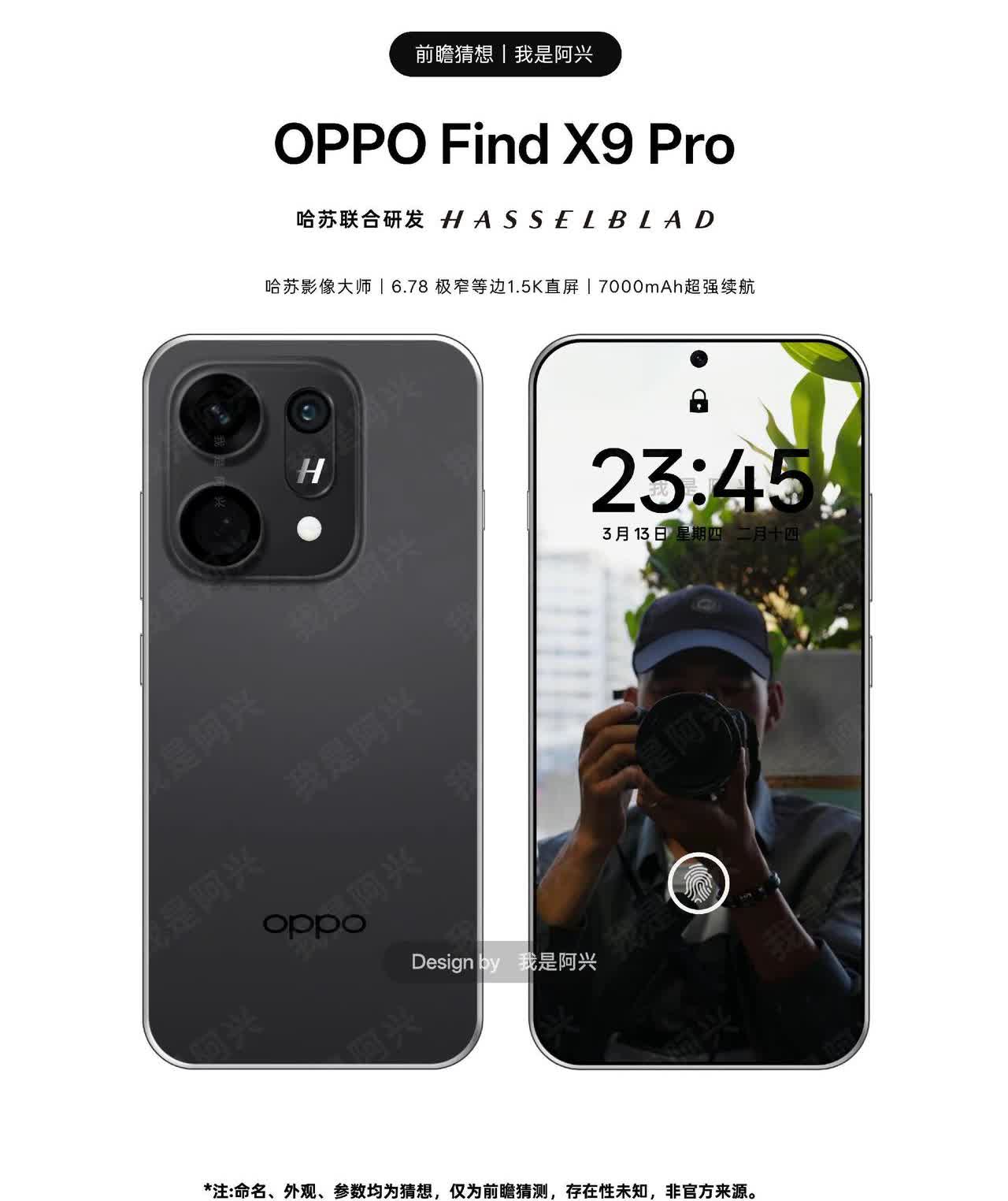 OPPOFindX9潜望长焦。OPPOFindX9Pro，2亿像素HP5潜