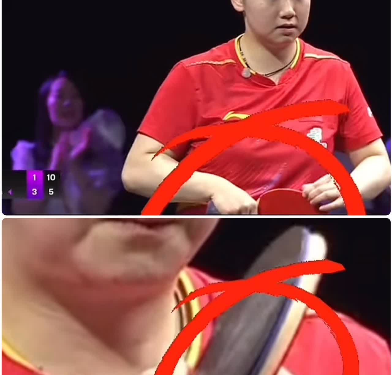 赛场上的一个动作却意外暴露了孙颖莎的人品孙颖莎败给了陈幸同，说实