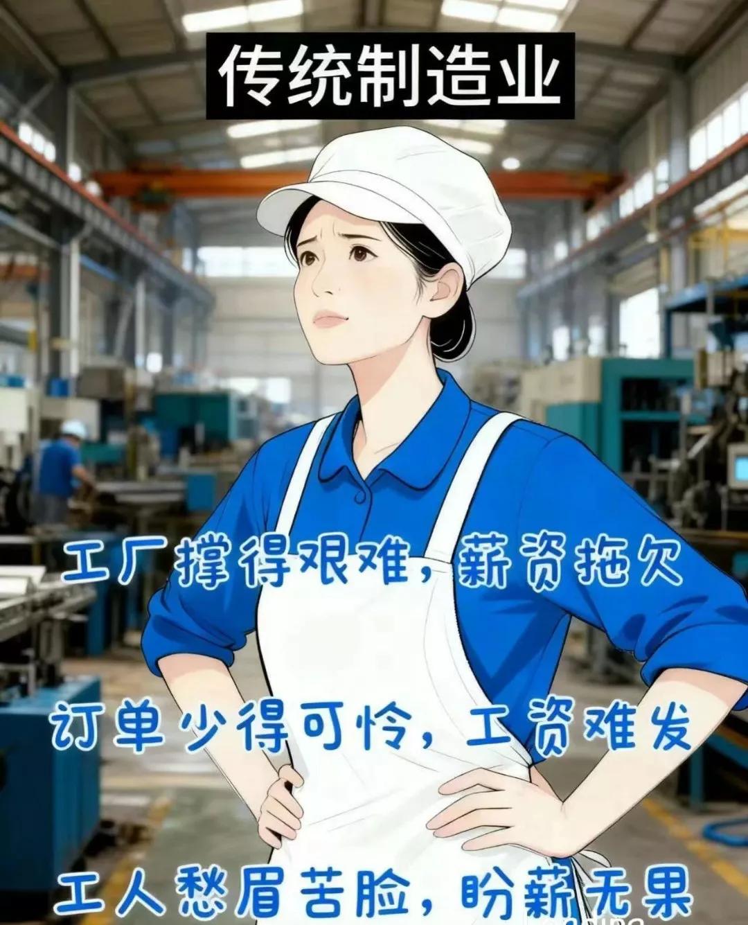 今年工厂不景气，三个月没拿到工资了。工友说好多工厂连订单都没有，咱厂有活干算不错