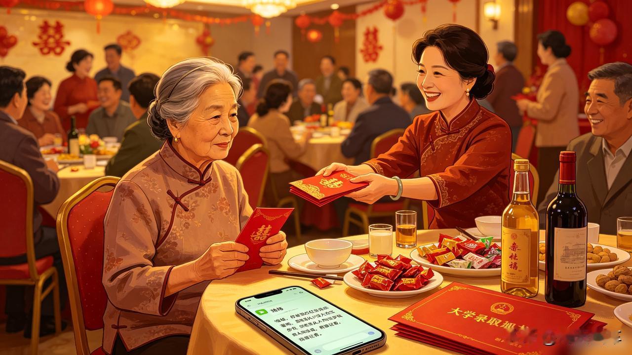 外孙女考上大学，我包了1万红包。亲家母包了5万，还在酒桌上说：“现在养孩子，
