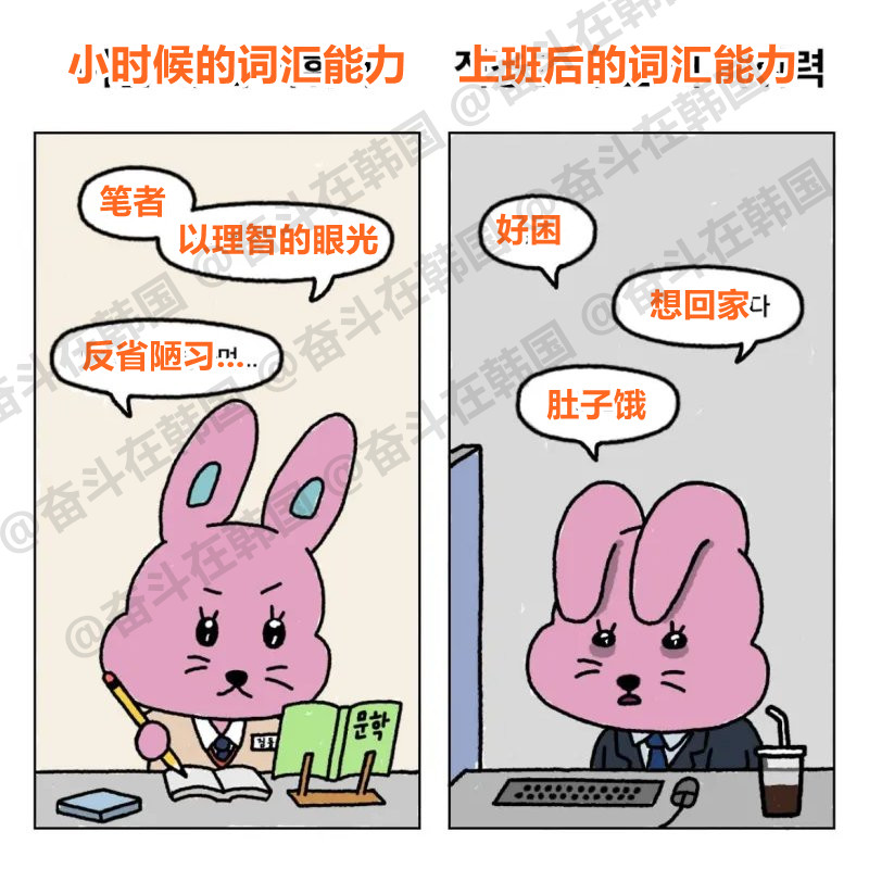 小时候的词汇能力VS上班后的词汇能力​​​