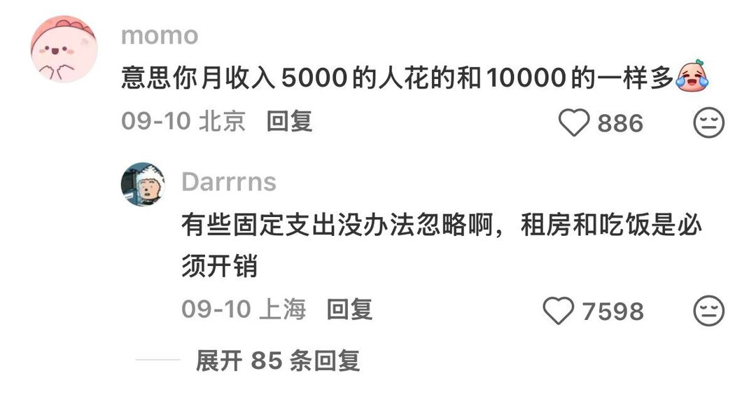 月薪1w是月薪5k的六倍​​​