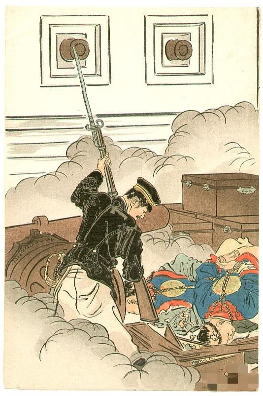 这是甲午中日战争结束后，日本人画的版画，其他的不说，这小日本身高加的得有半米了吧