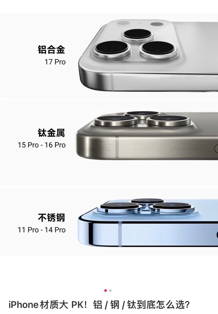 钛金属看着高级，最实用的还是不锈钢吧？​​​