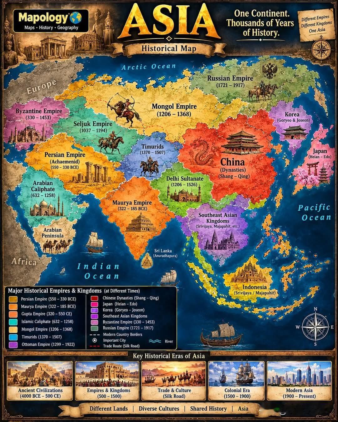 亚洲——同一片大陆，数千年历史从波斯帝国、蒙古帝国，到古印度、古中国、日本