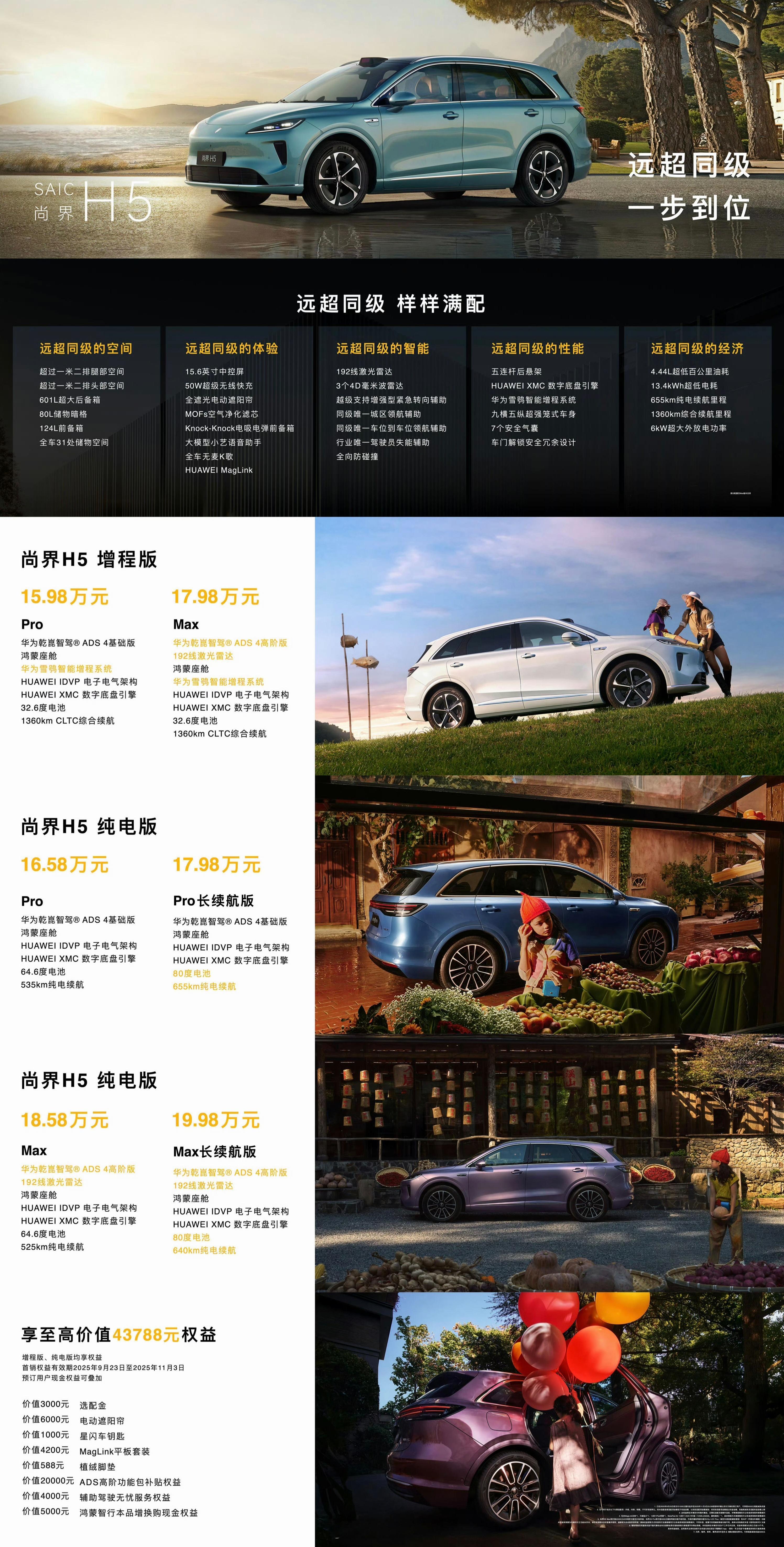 尚界H5价格来了，又要卖爆了啊增程版15.98万起纯电版16.58万起这台车非常