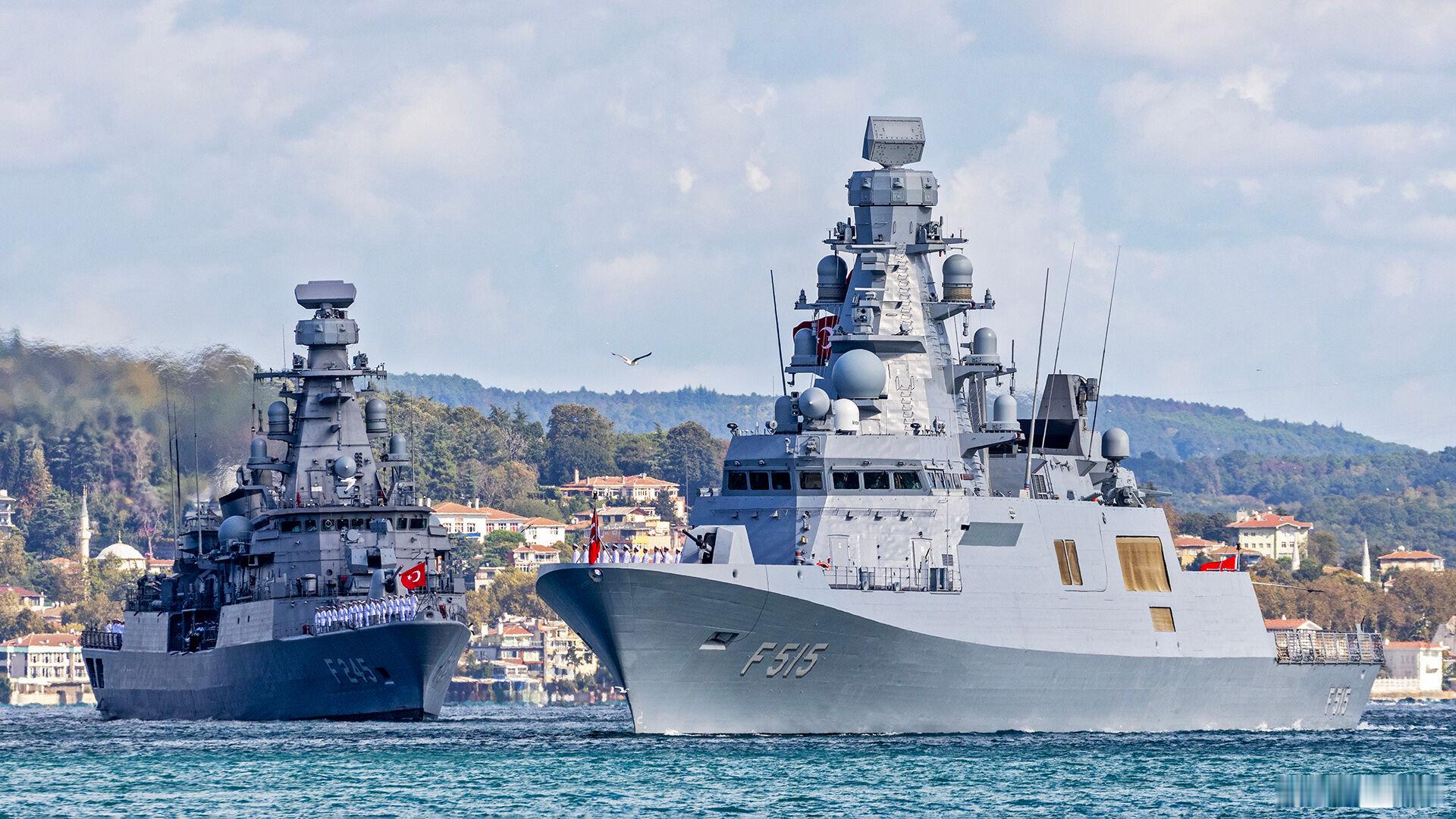 土耳其海军一艘经过中期升级后的巴巴洛斯级护卫舰“乌鲁兹·雷斯”号（TCGOru