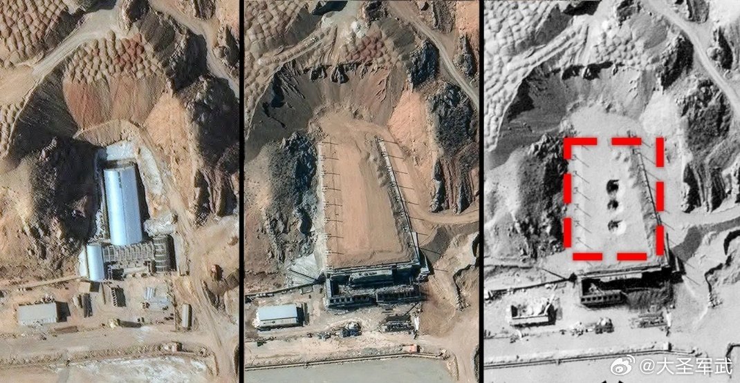 卫星图像显示，伊朗帕尔钦军事综合体塔勒甘-2设施上出现三个排列整齐的大型撞击坑，