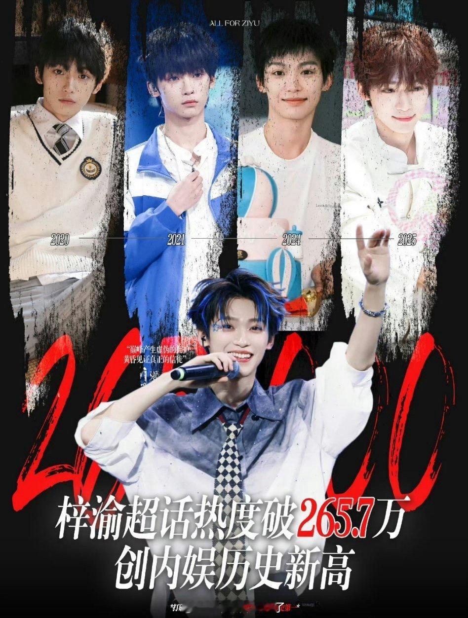 梓渝超话热度破265.7万，创内娱历史新高了。[吃瓜]​​​