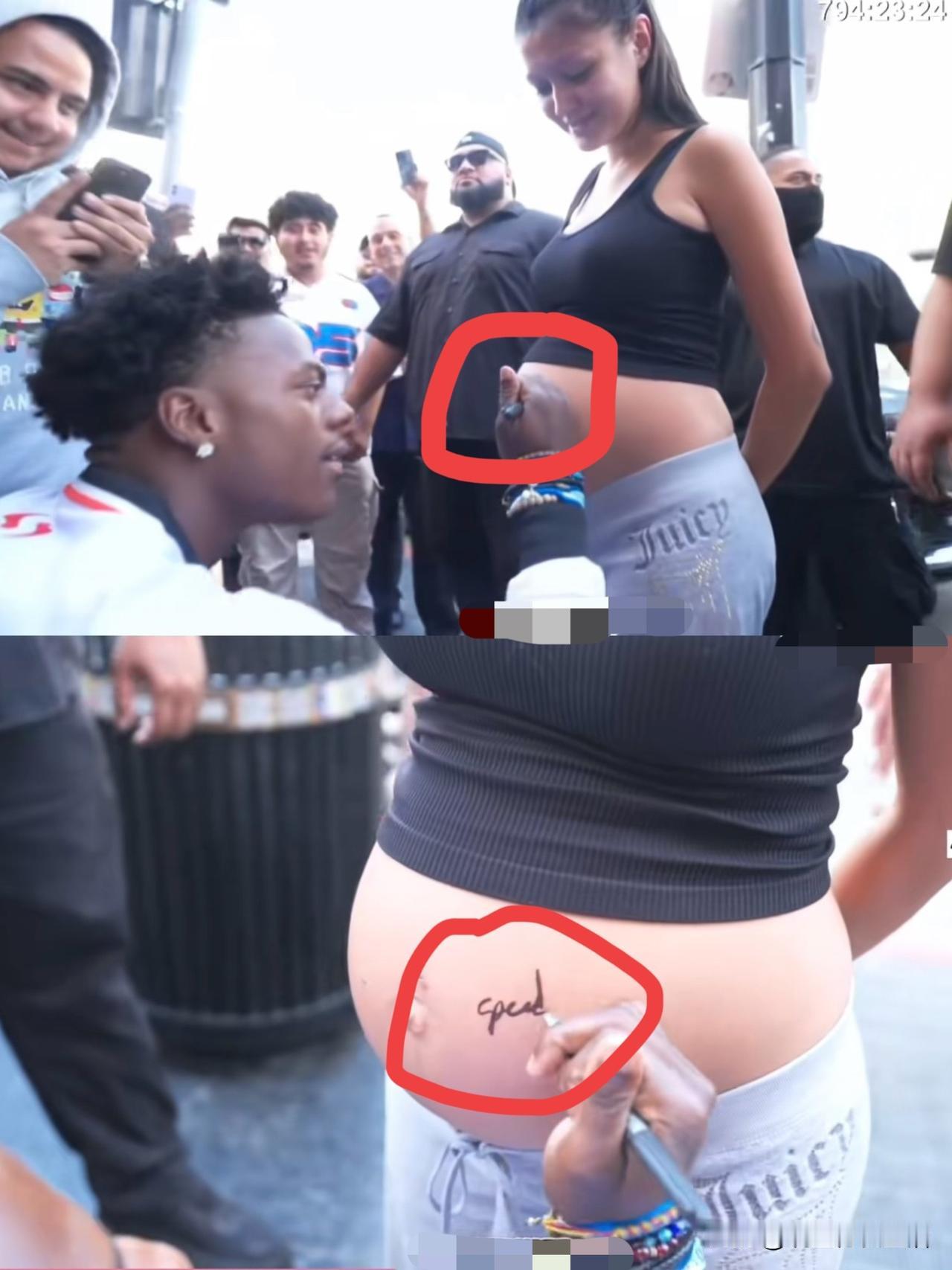 这也行？！在人家孕妇肚子上签名，这“甲亢哥”莫不是要认领孩子？“现在是我的孩
