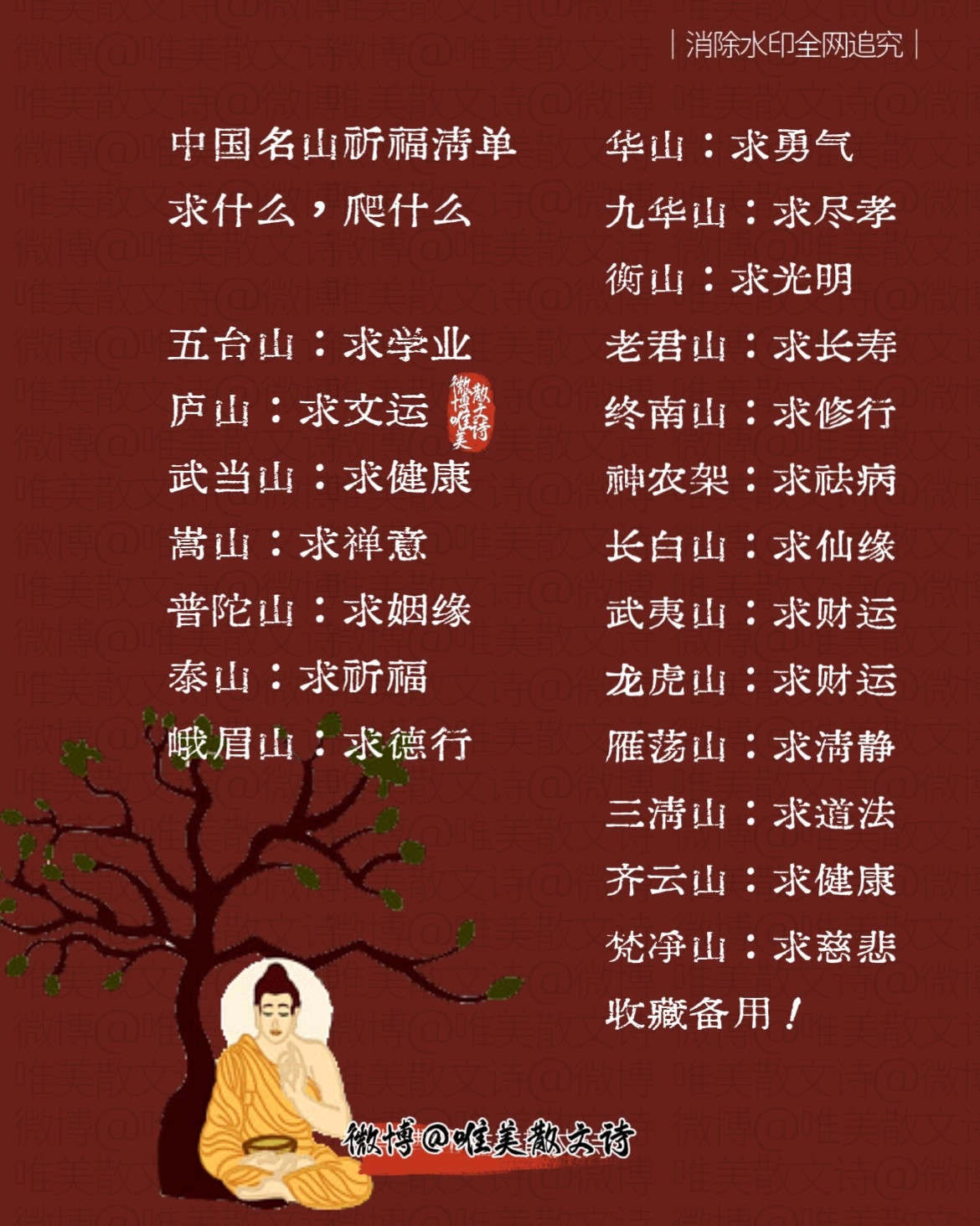 “求什么，爬什么！中国名山祈福清单，收藏好。”​​​
