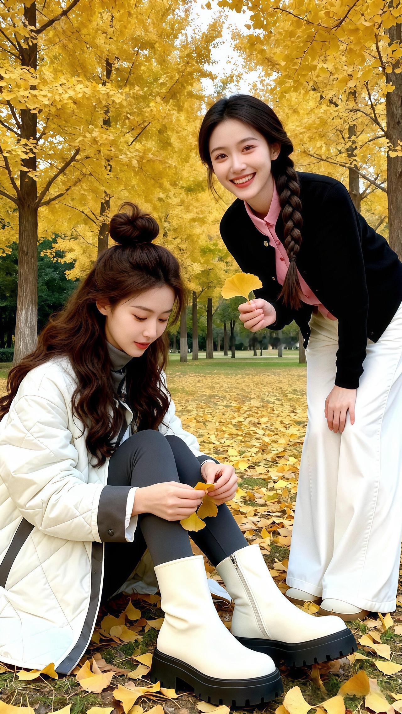 秋日暖阳下的闺蜜时光
