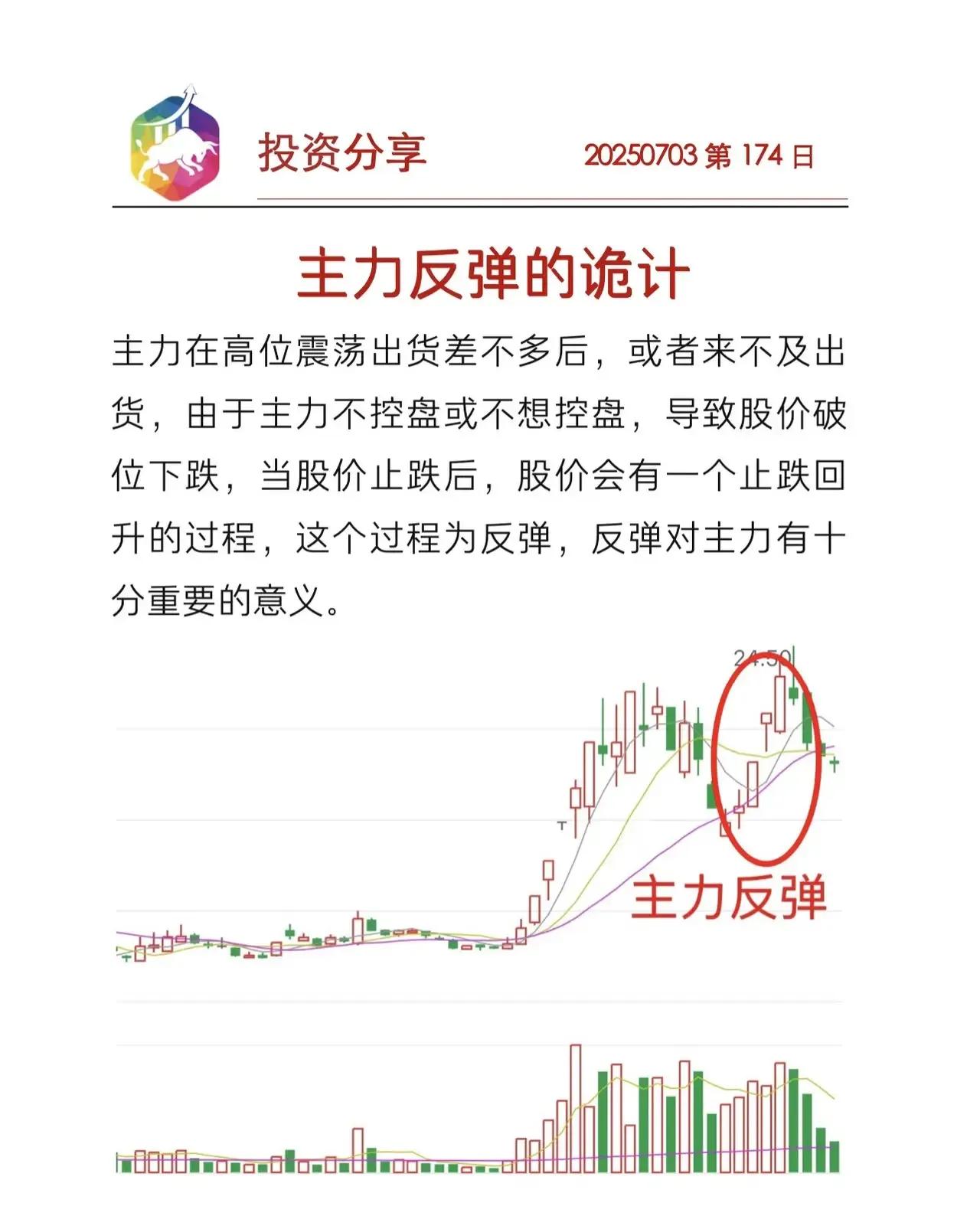 “如何应对反弹”内容总结：第1张图：主力反弹的诡计-主题：主力在高位出