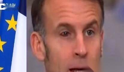 法国总统马克龙一露面，半边脸就炸了锅。镜头猛地推近，闪光灯“咔咔”响成一片。他