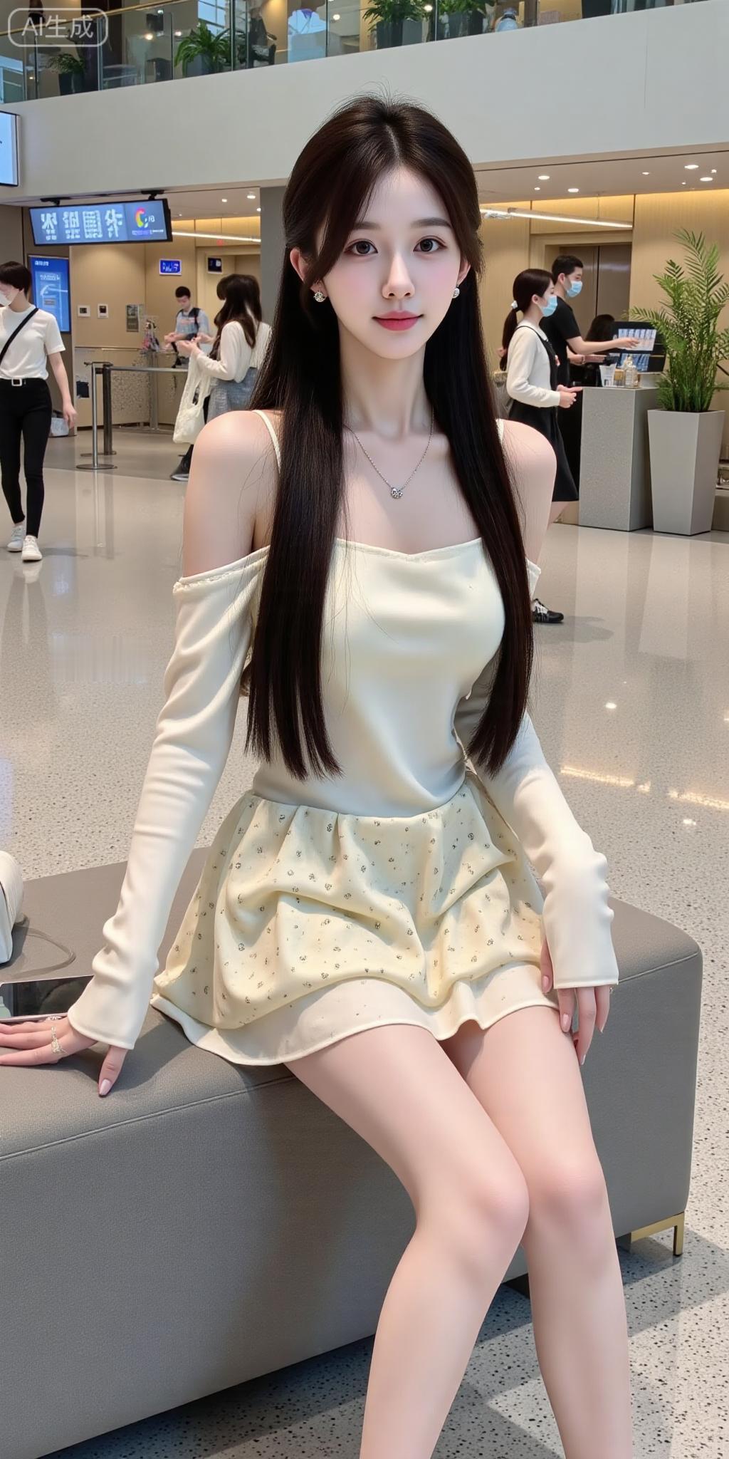 奶油色露肩裙，温柔又灵动粉雾玫瑰吊带裙紫色吊带套装裙薄荷奶绿吊带裙