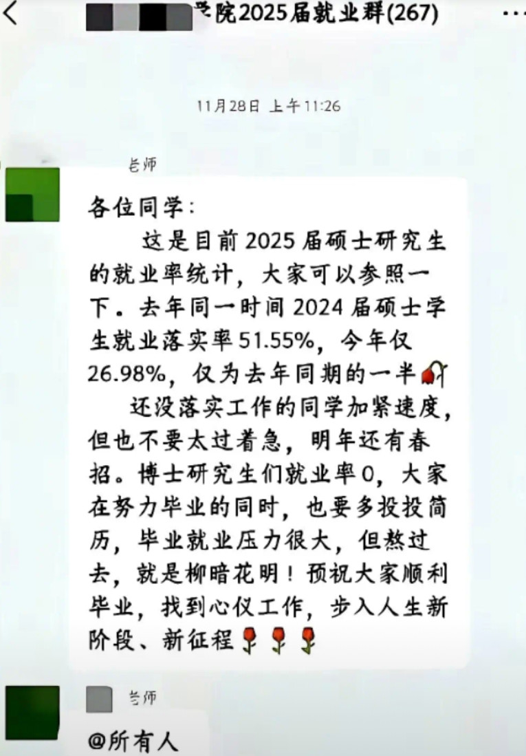 今年就业形势太严峻了！现在工作不好找，主要就是民营企业不行了，以前这些私企能