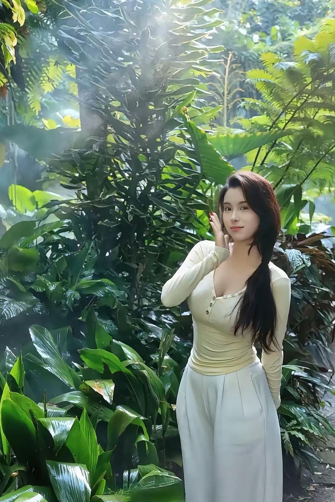 在热带雨林的绿意中，感受自然的清新与宁静。