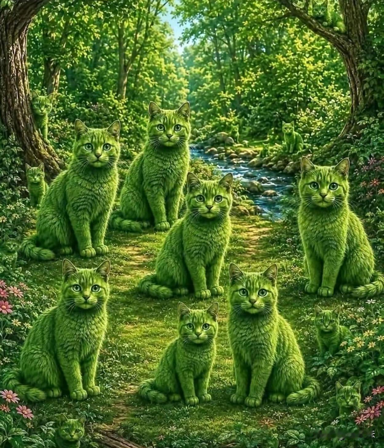 来看看图中有几只猫