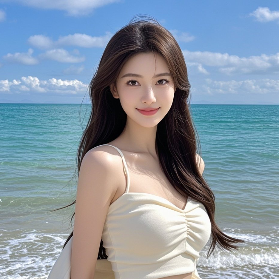 性感女神沙滩漫步，回眸瞬间风情万种