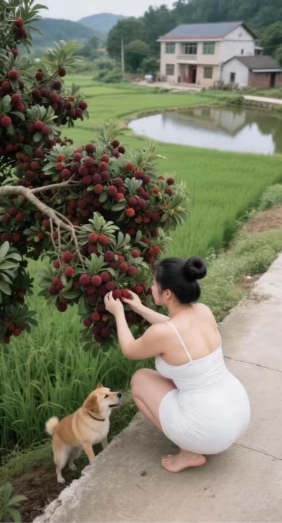 摘杨梅江南春色就是美，一方水土养一方人啊，美女就是自然美，不用化妆搽胭粉。今天