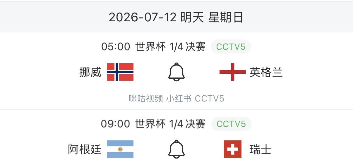 美加墨世界杯7月12日赛事前瞻🇳🇴🏴挪威vs英格兰英格兰整