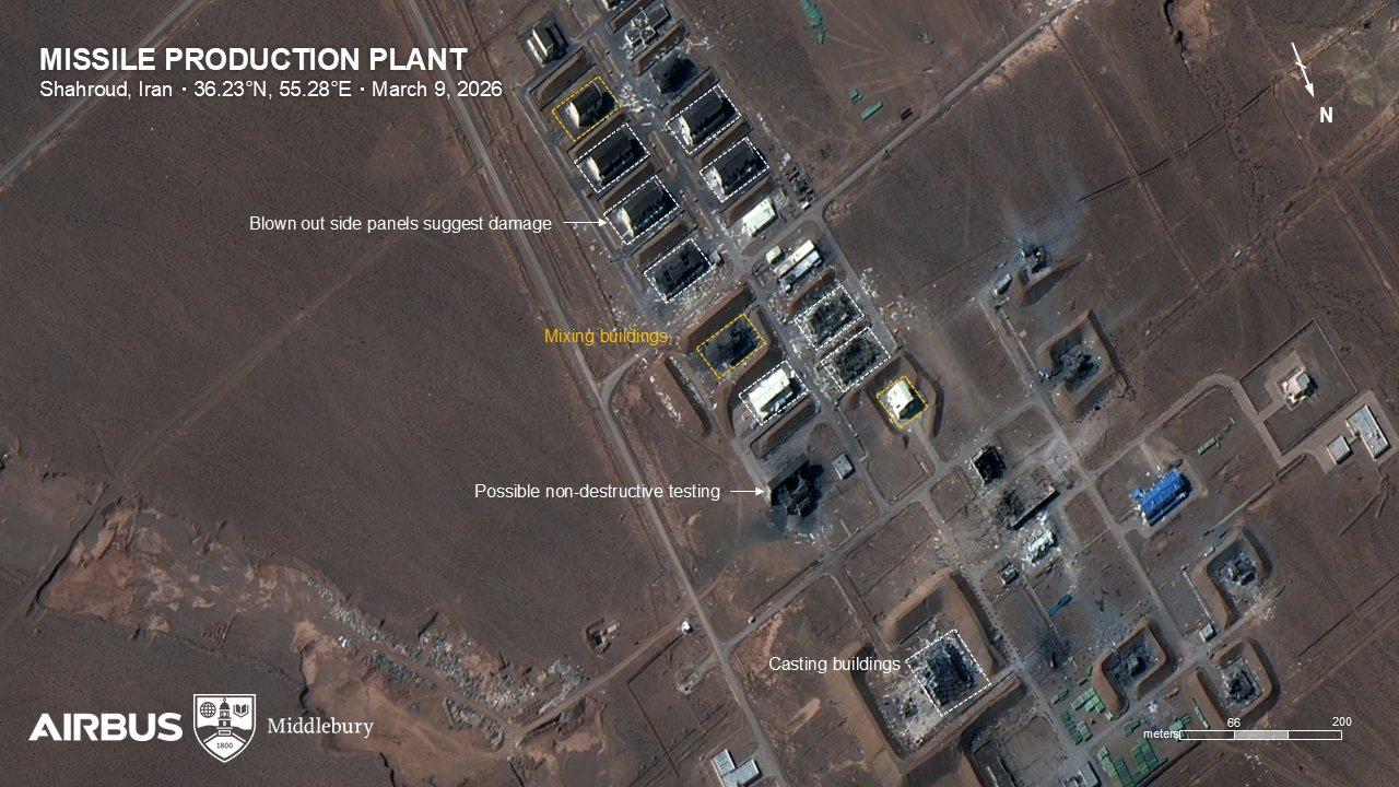伊朗沙赫鲁德固体推进剂导弹工厂首次确认受损，铸造和混合车间遭到破坏，以色列国防军