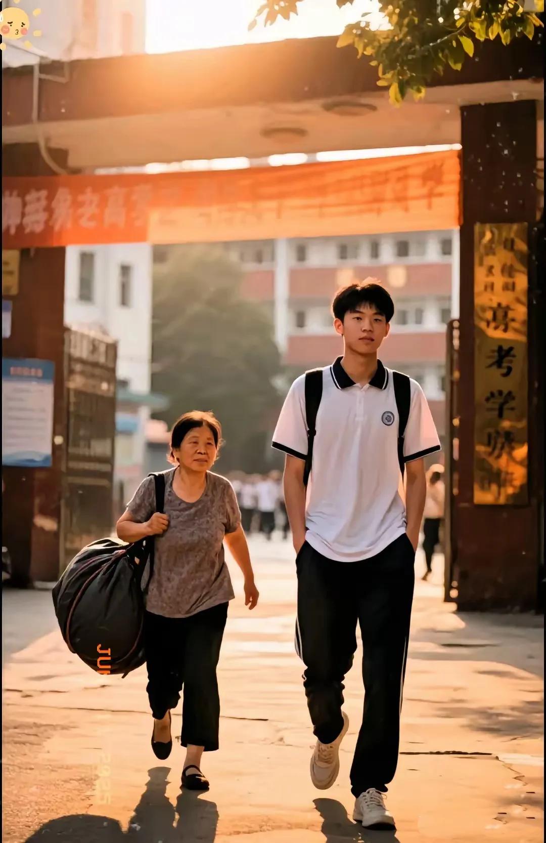家人们，这张照片瞬间刷爆网络！高考后，母亲接儿子的画面让人既心疼又发指。画面