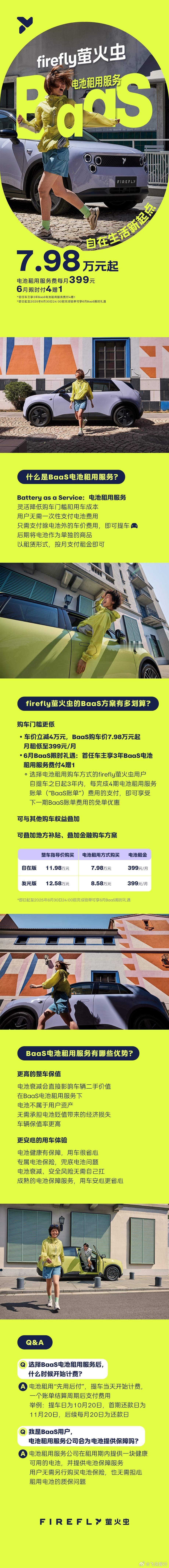 萤火虫小车终于也用上BaaS了。今天，firefly萤火虫BaaS电池租用购买方