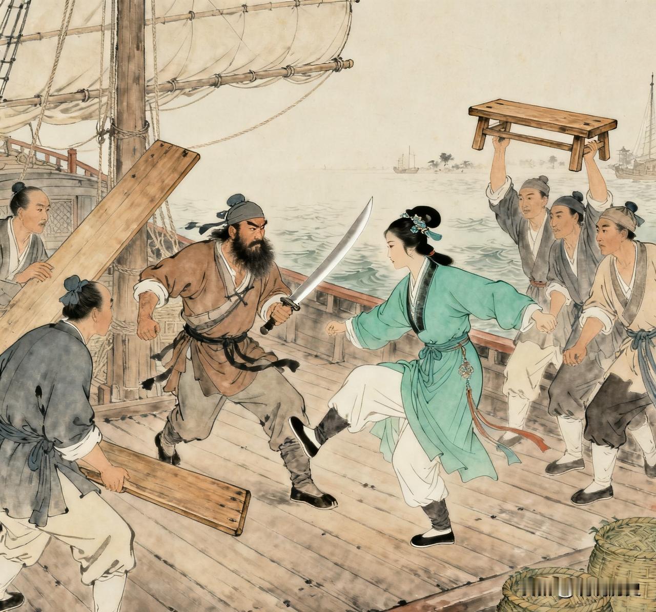 清嘉庆年间，山西女子顾月波女扮男装，奉父命到江南采购茶叶。当乘船渡过长江时，突然