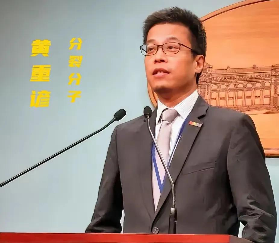他是谁？他是黄智贤的弟弟，他的姐姐是独派。他是独派。他们弟兄三个——黄重谚、黄伟