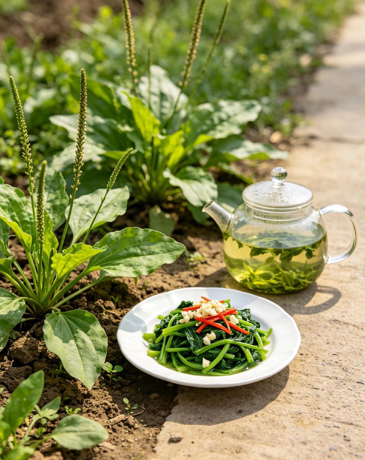 不起眼的车前草，竟是春日养生宝藏🌿车前草俗称猪耳草、车轮菜，是乡野路边随