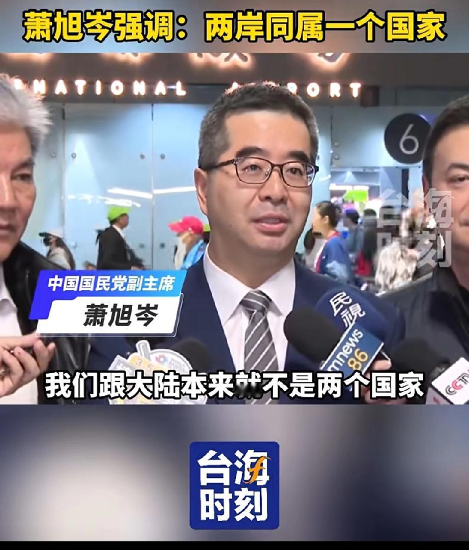 国民党方面说话还是不利索！国民党副主席萧旭岑说“我们和大陆不是两个国家，是同