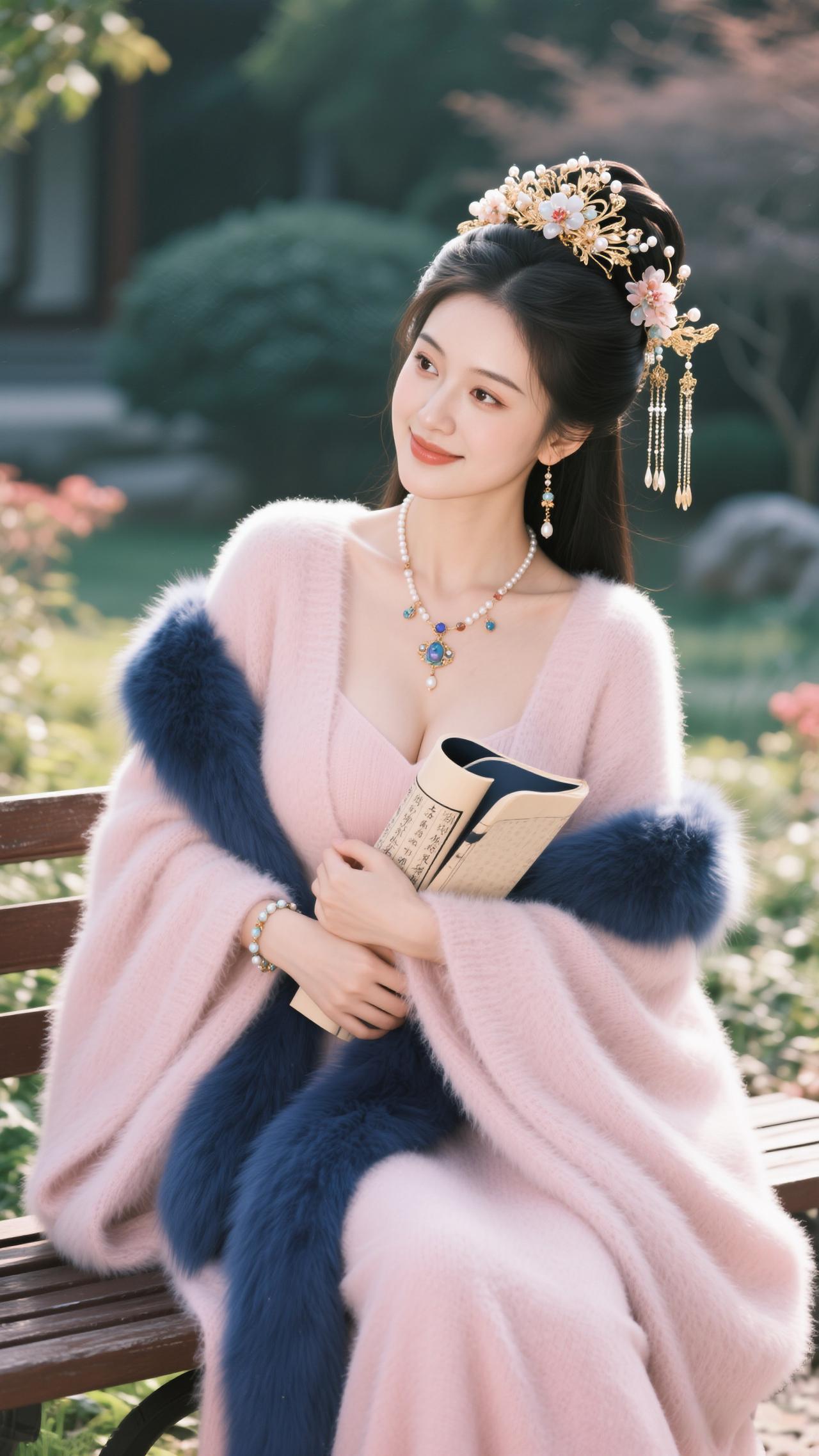 卷展香风轻拂面，春在眉间一点。原创作品优雅气质古风美女东方美清纯甜美